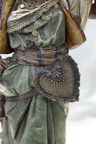Lot 21 - Johann Maresch, a pair of Austrian painted terracotta Moorish figures