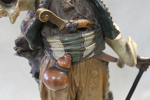 Lot 21 - Johann Maresch, a pair of Austrian painted terracotta Moorish figures