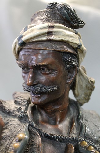 Lot 21 - Johann Maresch, a pair of Austrian painted terracotta Moorish figures