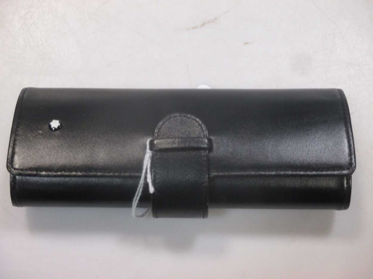 Lot 362 - A leather Mont Blanc pen case for three pens