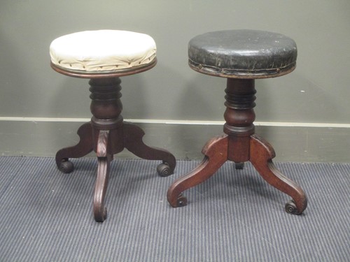Lot 715 - A pair of Regency mahogany piano stools, 50cm...