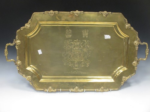 Lot 35 - A brass tray, 20th century