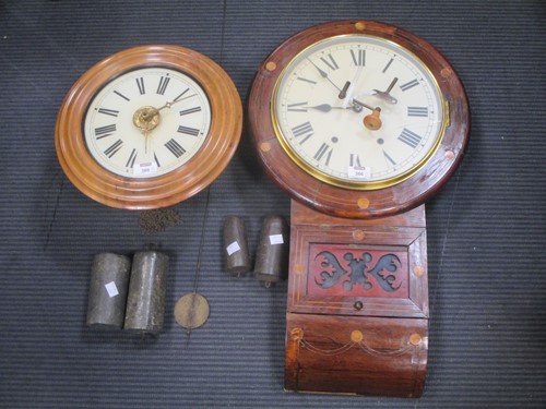 Lot 366 - A postman's alarm wall clock, a Vienna type...