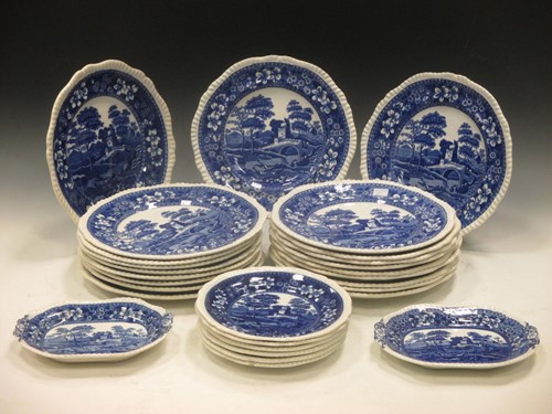 Lot 69 - A large Copeland Spode blue and white transfer...