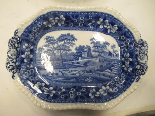 Lot 69 - A large Copeland Spode blue and white transfer...