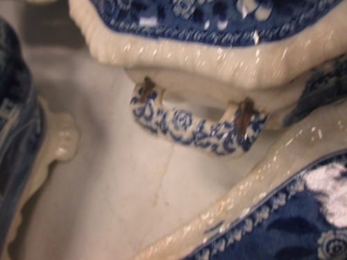 Lot 69 - A large Copeland Spode blue and white transfer...