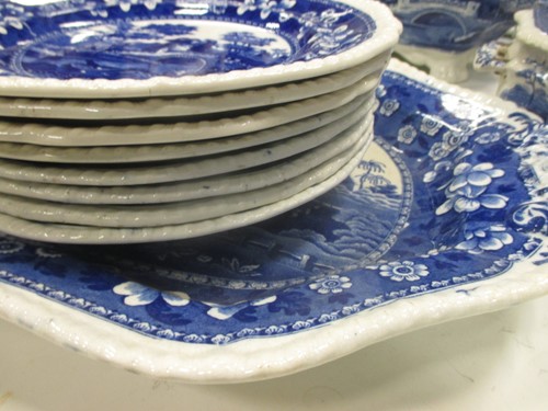 Lot 69 - A large Copeland Spode blue and white transfer...