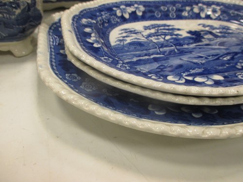 Lot 69 - A large Copeland Spode blue and white transfer...