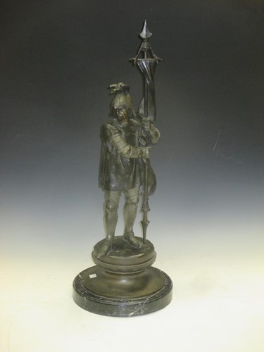 Lot 38 - A bronze figure of a knight, 71cm