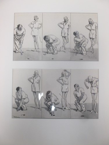 Lot 362 - Frank Reynolds, two golfing pen and ink...