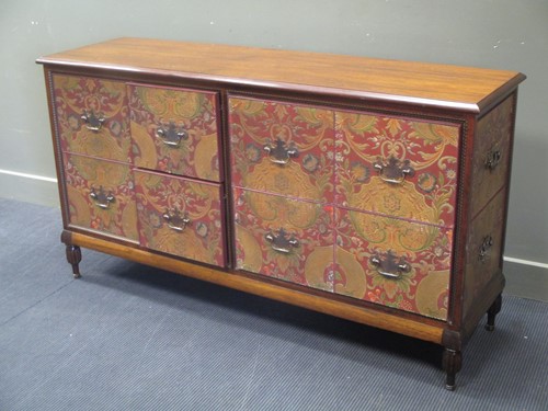 Lot 508 - A pair of filing cabinets with floral paper...