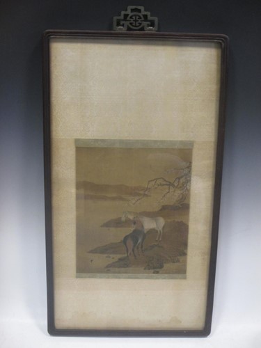 Lot 258 - Four Chinese silk pictures; together with five...