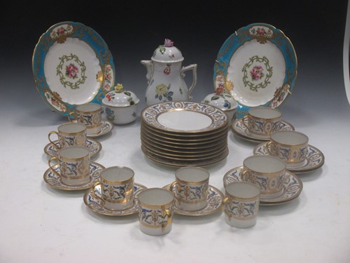 Lot 28 - A Herend coffee pot and two sugar bowls and...