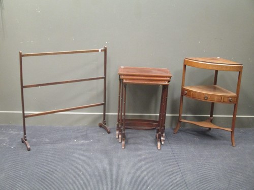 Lot 472 - Am Edwardian mahogany nest of three tables; a...