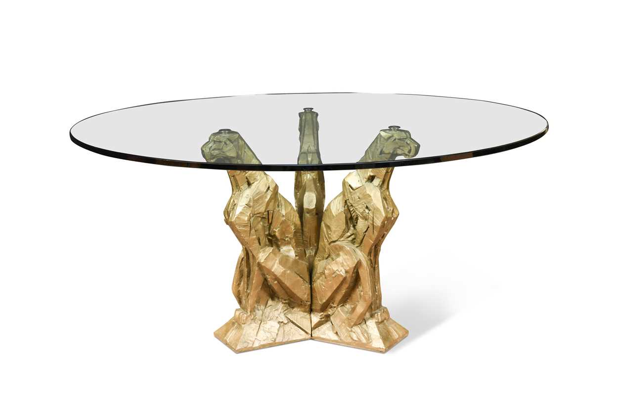 Lot 69 - Dylan Lewis (South African, born 1964), Sitting Cheetah Round Table