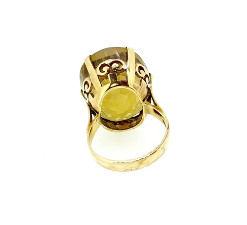 Lot 7 - A large single stone citrine dress ring