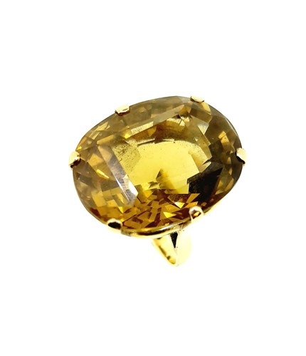 Lot 7 - A large single stone citrine dress ring