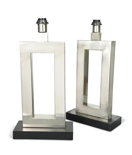 Lot 220 - A pair of large-scale contemporary table lamps