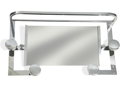 Lot 187 - A mid-century polished chrome 'Pullman' style coat/luggage rack with mirror