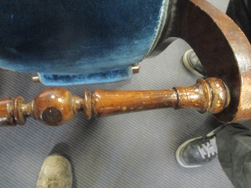 Lot 499 - A shaped wrought iron stand, an inlaid wood...