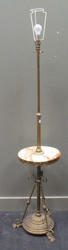 Lot 469 - An onyx and brass standard lamp 186cm high