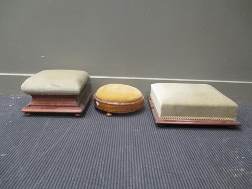 Lot 569 - Three various Victorian foot stools