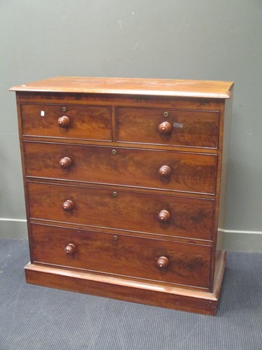 Lot 555 - A Victorian mahogany chest of drawers, 112cm wide