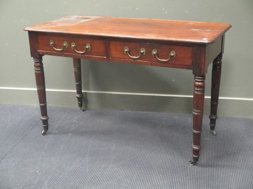 Lot 560 - A 19th century mahogany two drawer side table,...