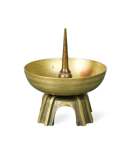 Lot 120 - An Art Deco bronze pricket candlestick