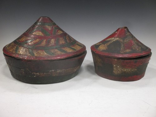 Lot 91 - A Southeast Asian polychrome painted circular...