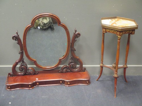 Lot 461 - A Victorian mahogany dressing table mirror top,...