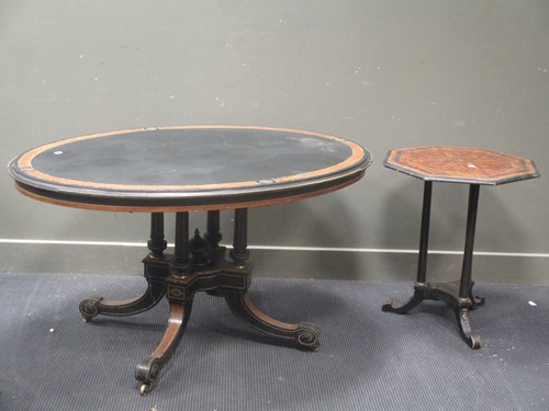 Lot 488 - A Victorian octagonal parquetry topped...