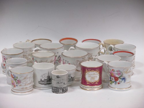 Lot 85 - Various 19th century named Staffordshire mugs...