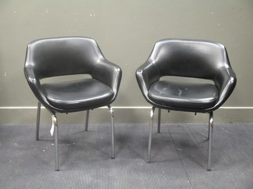 Lot 455 - A pair of 20th century black leatherette...