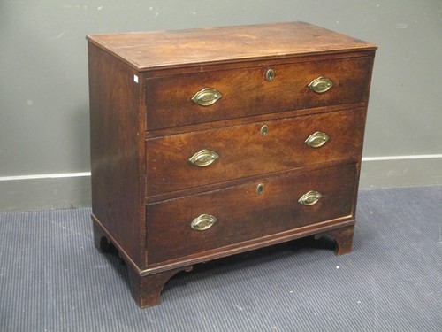 Lot 605 - An early 19th century mahogany and elm chest...