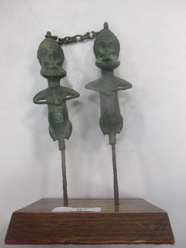 Lot 110 - A pair of bronze cast Ogboni, from the Yoruba...