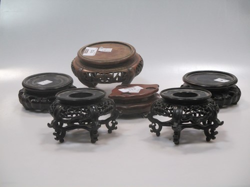 Lot 112 - A fine pair of Chinese hardwood stands and...