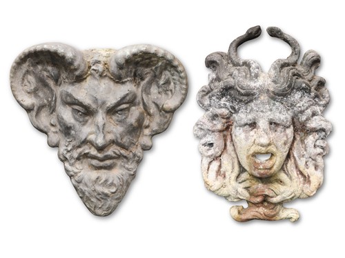 Lot 472 - A lead mask of Bacchus, 20th century