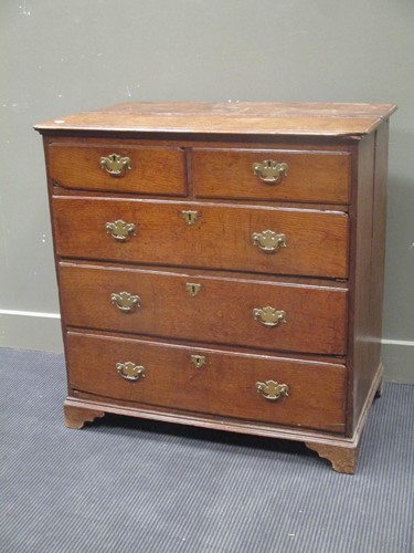 Lot 493 - An 18th Century provincial Oak chest of two...