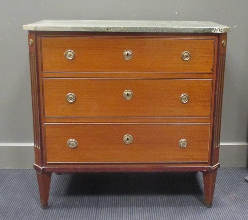 Lot 379 - A Mid-19th Century French walnut commode with...
