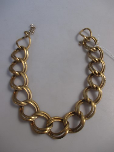Lot 153 - A large link double curb chain fitted with an...