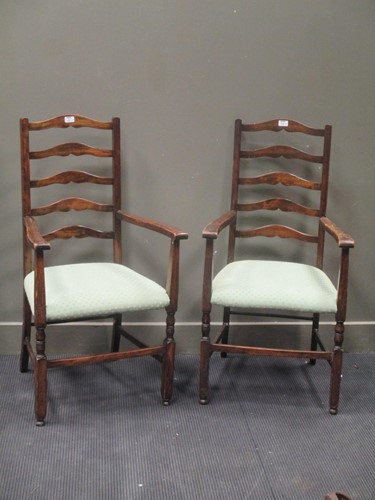 Lot 638 - A pair of ladderback chairs