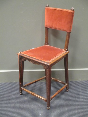 Lot 482 - A North Italian walnut chair with velvet cover