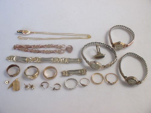 Lot 147 - A 22ct gold wedding ring, 2.9g, together with...