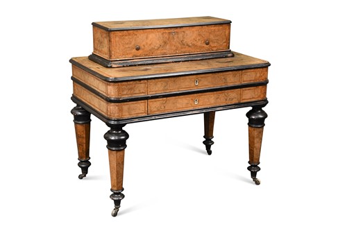 Lot 452 - Nicole Freres, a large walnut and banded music box on stand, 19th century