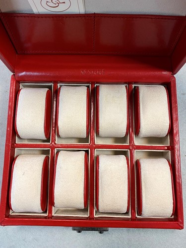 Lot 256 - Cepi Pelletterie - A handmade leather and suede travelling watch case