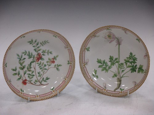 Lot 6 - Two Royal Copenhagen Flora Danica shallow...