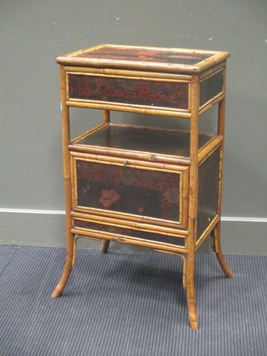 Lot 514 - A 19th century bamboo and lacquer work table,...