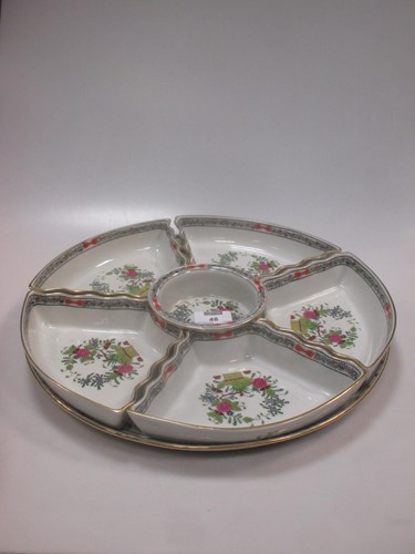 Lot 48 - A Herend floral decorated Hors D'oeuvres dish,...