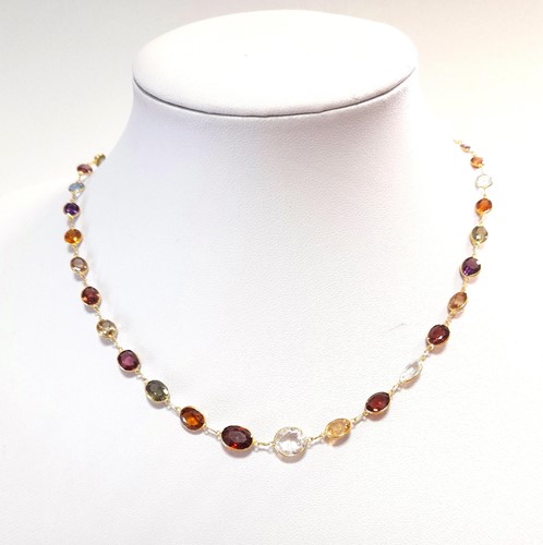 Lot 89 - A modern multi gemstone necklace